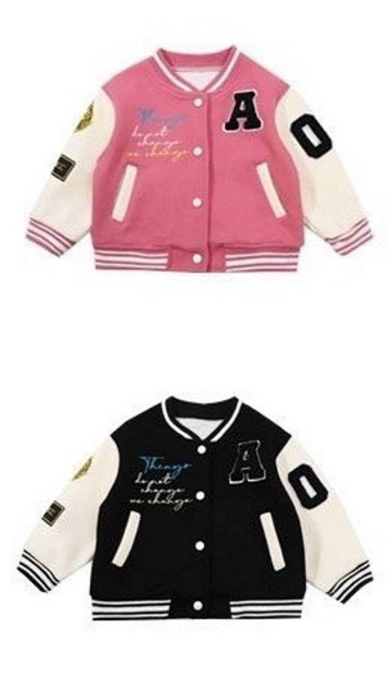 Kids KAWS woolen flocking Bear embroidery Baseball Jacket blouson